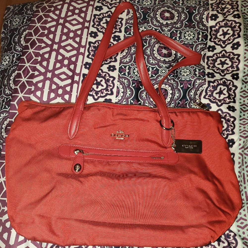Coach nylon satchel bag